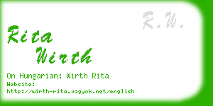 rita wirth business card